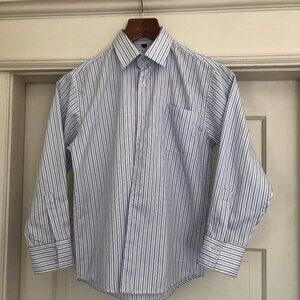 Boys/Youth Blue Striped Formal Dress Shirt - Size 12 Reg